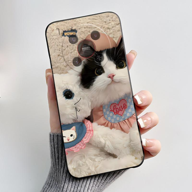 Милый Мультяшный Чехол Для ZTE Blade V70 MAX / ZTE Nubia V70 Max Печатный Корпус Защитная Крышка Мягкий Силикон Черный Корпус