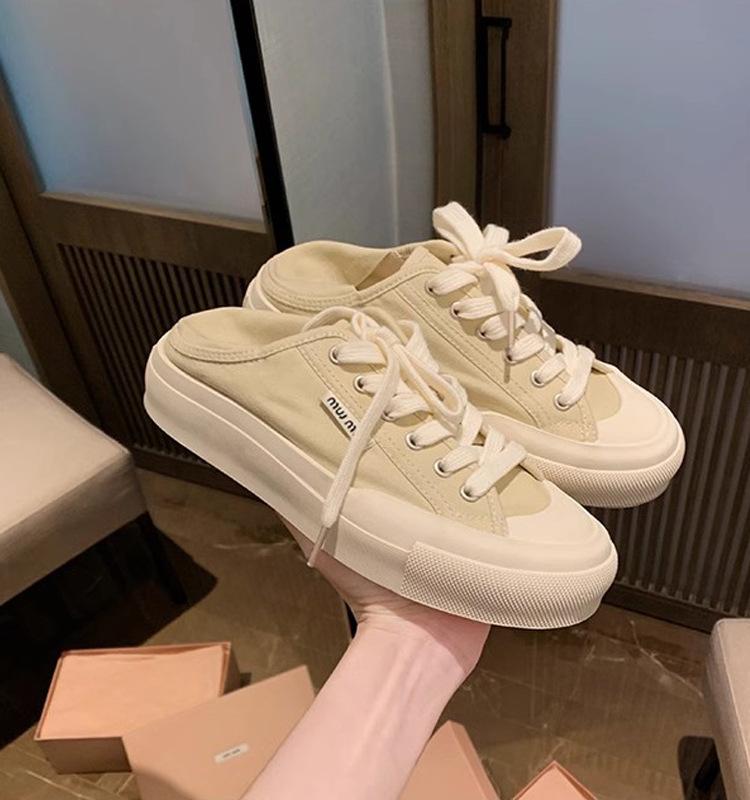 Виноградная мать studiolee 2025 новые летние парусиновые туфли с маленьким круглым носком, на который можно наступить, на шнуровке, низкий верх, повседневный стиль