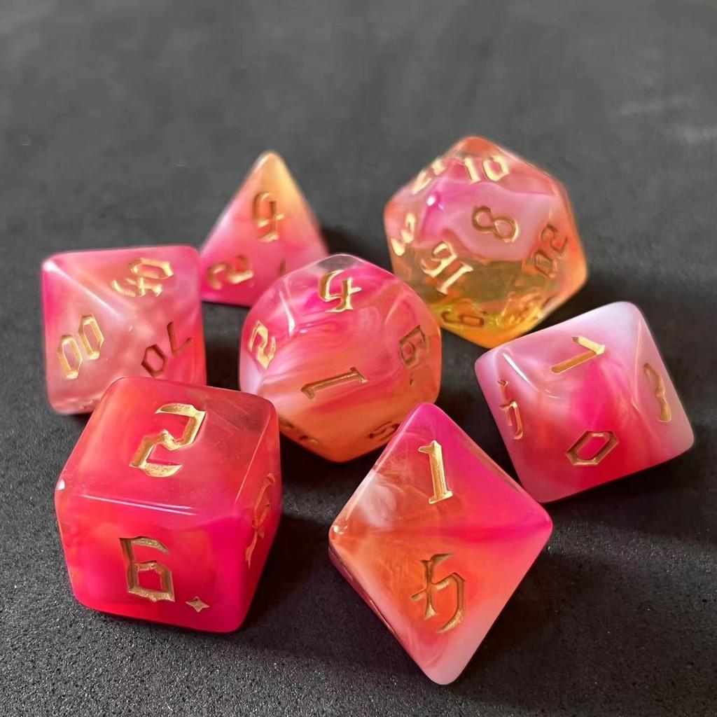 7 шт./лот, многогранные игральные кости из смолы D&D D4 D6 D8 D10 D% D12 D20, многогранные игральные кости TRPG, настольные игры