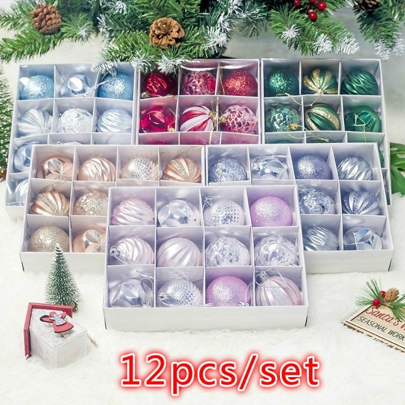 12pcs / Set 6Colors 6cm Christmas Ball Tree Decorated Diameter Christmas Ball Decorated Gift Pendant