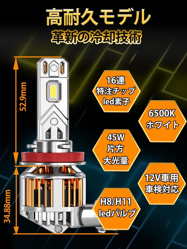 LTONXEN LED Headlight H4 New Standard Vehicle Inspection Compatible LED Bulb... (H11/H8 Fan)