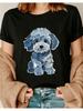 Fashionable ShortSleeve TShirt for Women Featuring a CowboyStyle Puppy Pattern Made from Stretchy Fabric Perfect for Spr