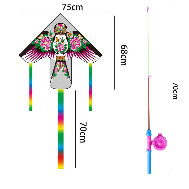 Plastic Triangle Kite For Kids With Glass Fiber Frame Handmade Modern Simple Style