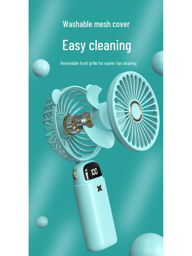 Мини-5-скоростной портативный перезаряжаемый электрический вентилятор 2024 года — студенческий мультяшный дизайн