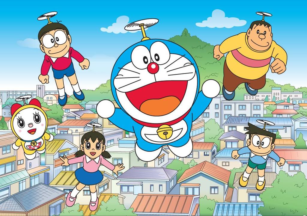 Cartoon 5D DIY Square&Round Diamond Anime Doraemon Painting Set Mosaic Art Home Decoration Gift For Living Room Bar Frameless
