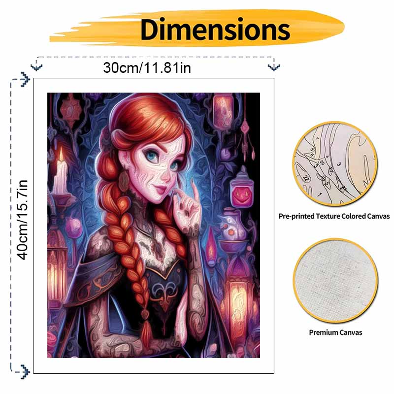 Disney Наборы для рисования маслом своими руками Anna Gothic Art Ручная роспись Декор для дома Идеи для поделок и подарков, Идеальное настенное искусство для декора гостиной дома
