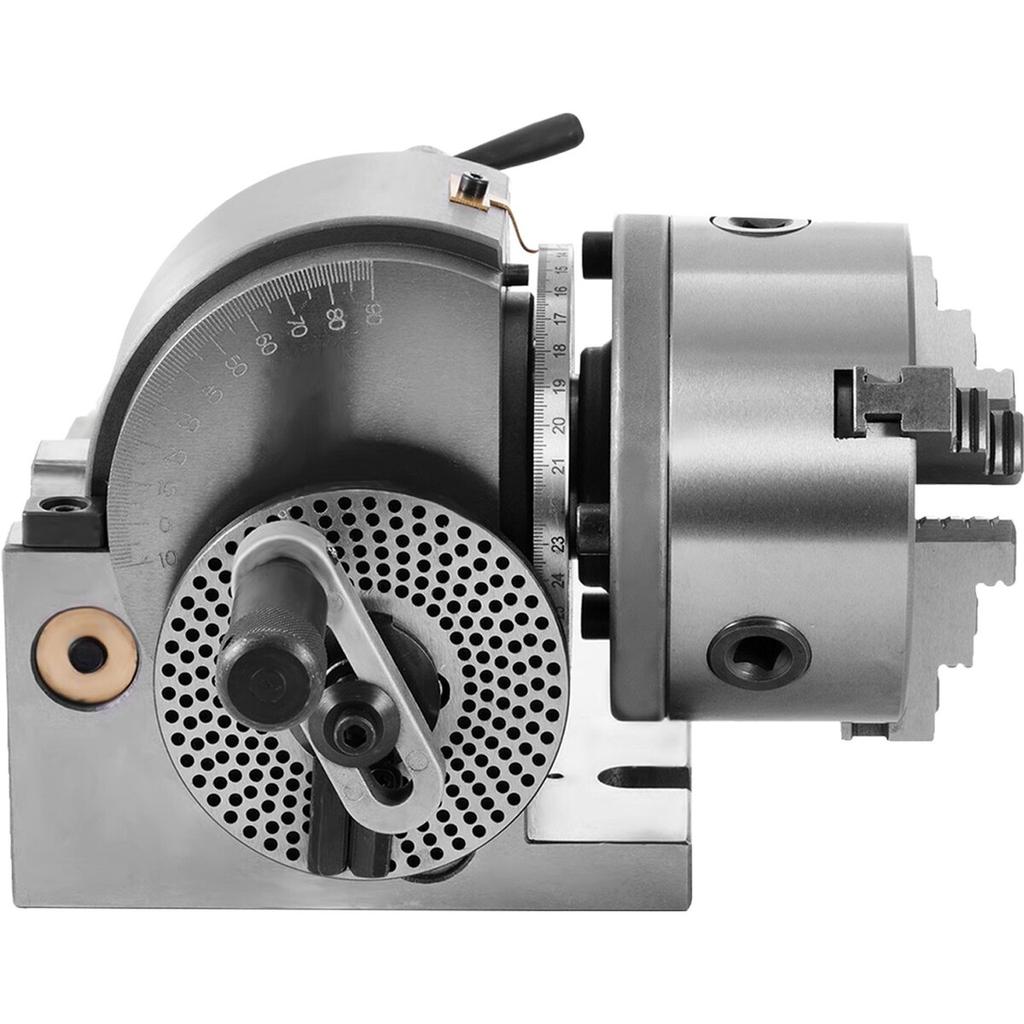 BS-0 Precision Dividing Head, Horizontal Dividing Head with 3-Jaw Chuck, MT2 Tailstock BS-0 5" Semi Universal Dividing Head for Milling Machine Mill