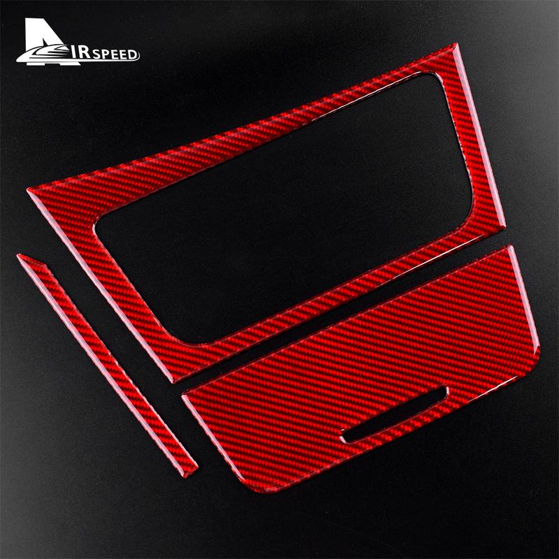 For BMW 1 Series E82 E88 2008-2013 Accessories Carbon Fiber Car Gear Shift Panel Side Strip Storage Box Frame Sticker