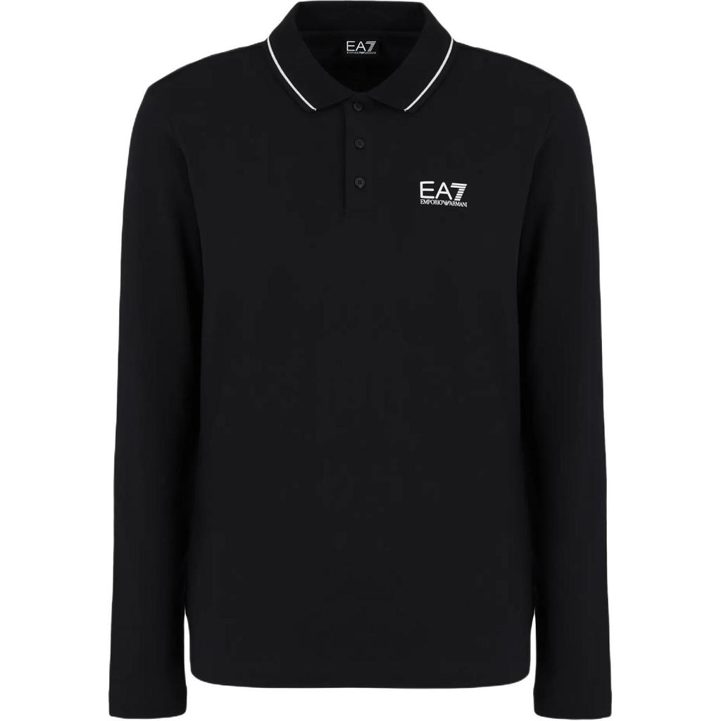 EMPORIO ARMANI EA7 SS24 Polo Shirt Men's Black 8NPF17-PJVUZ-1200