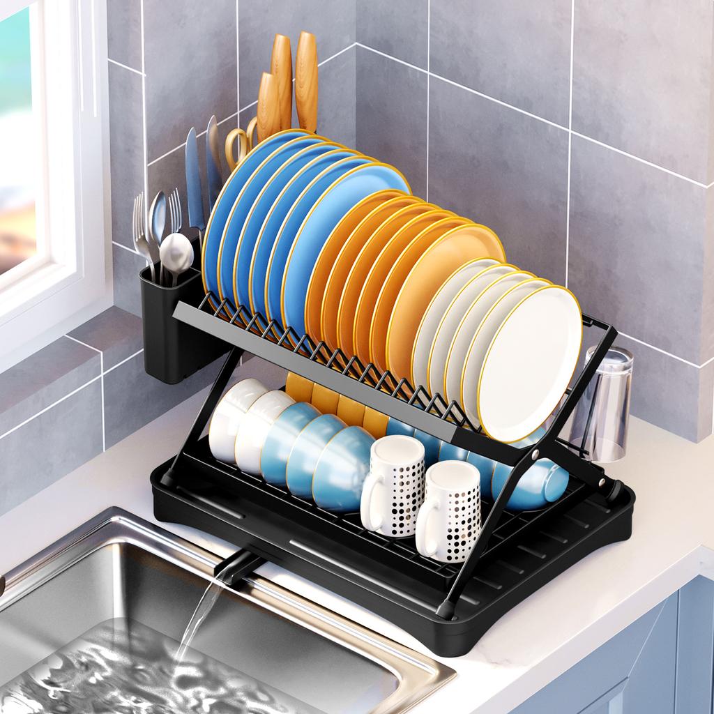 Compact Dish Rack Multifunctional Dish Drying Rack Rustproof Kitchen Dish Drying Rack