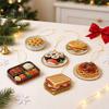 Decorative Pendant for Holiday Grab Some Lunch Advent Calendar, 24 Days 2D Acrylic Food Theme Hanging Ornaments Christmas Countdown Calendar