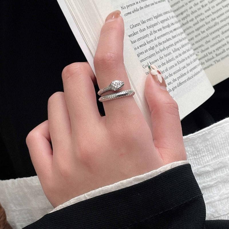 Buyee Серебряное кольцо-змея 925 пробы для пальца на руку для мужчин женщин Уникальное Модное Большое Животное Тонкое ювелирное изделие Круг
