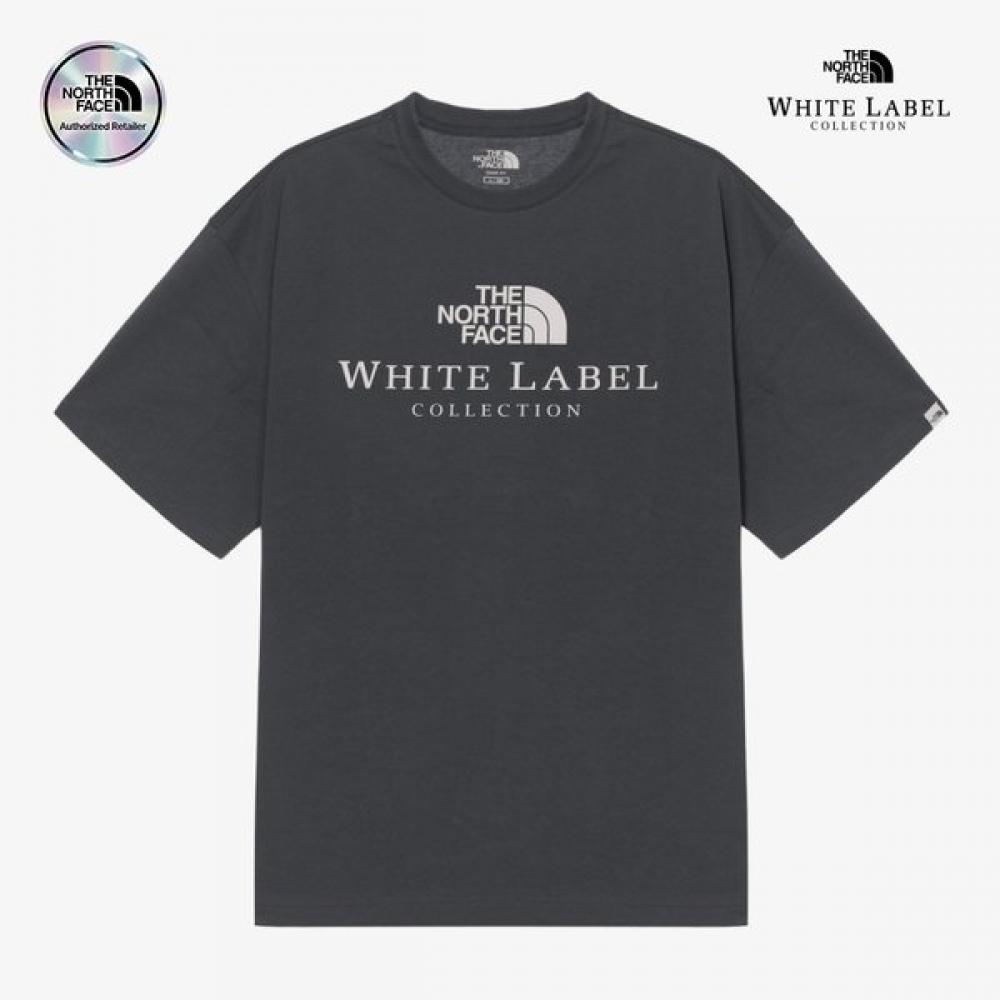 The North Face Men S White Label Signature Short Sleeve Round Tee White Nt7ur26l