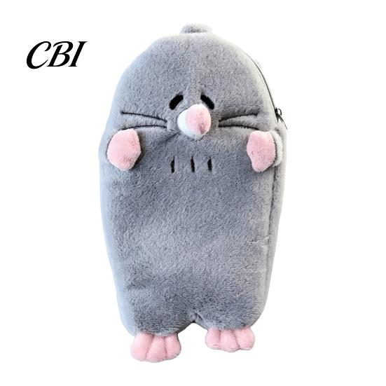 Cute Animal Stationery Pouch Cartoon Mole Pencil Case, Plush Large Capacity Pen Pouch, Bag Soft Stuffed for Kids, School Gift Students Storage Case
