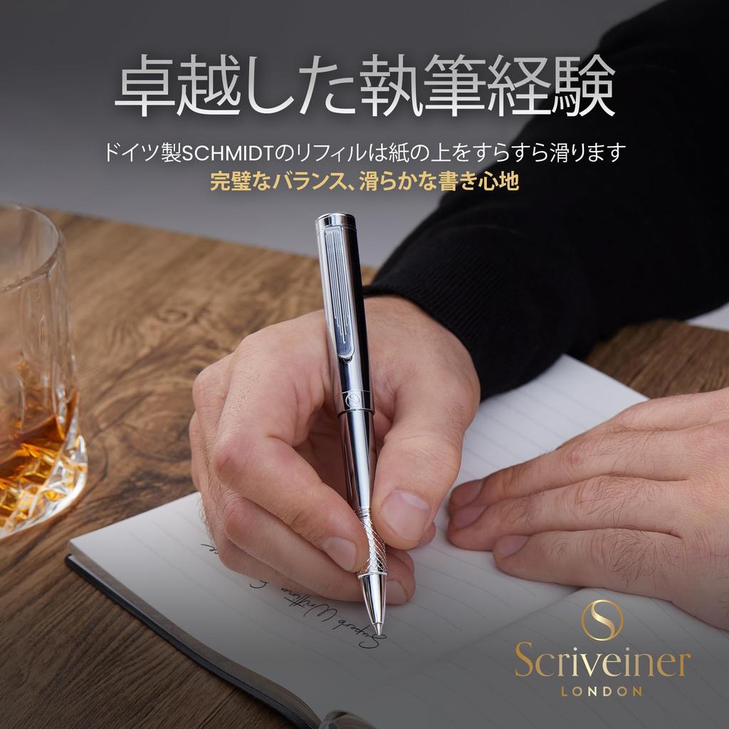 Шариковая ручка Scriveiner Silver Chrome EDC Luxury Pen Великолепная тяжелая карманная ручка с хромированной отделкой Удобная ручка для письма Лучшая ручка в подарок для мужчин и женщин