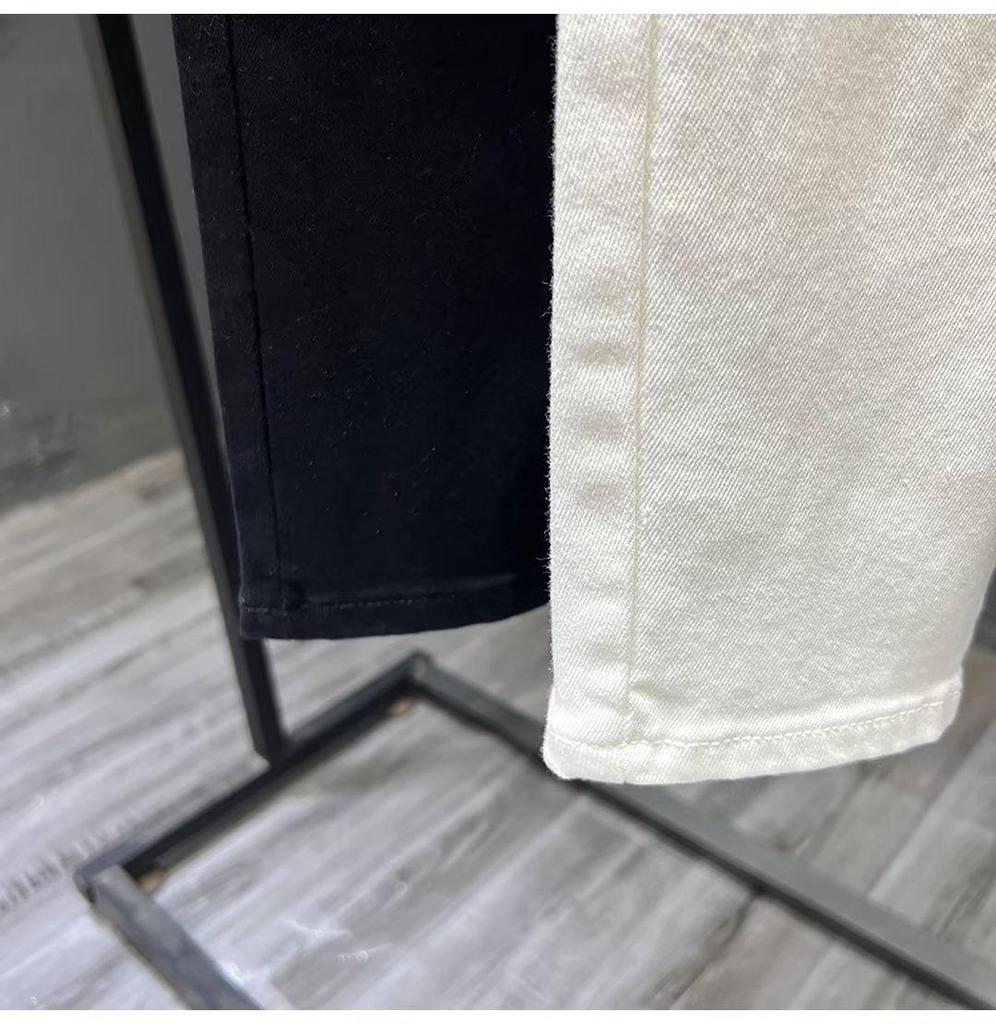 Белые облегающие повседневные джинсы Nine-Point в корейском стиле для мужчин