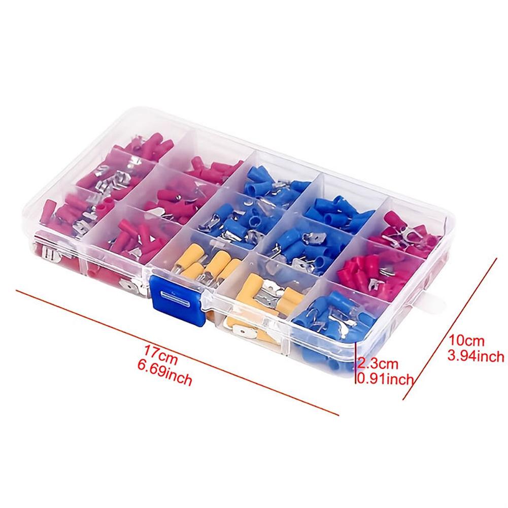 280Pcs Ring Lugs Rolled Terminals Assorted Kit Assorted Female Male Crimp Spade Terminals Male Female Insulated Terminals