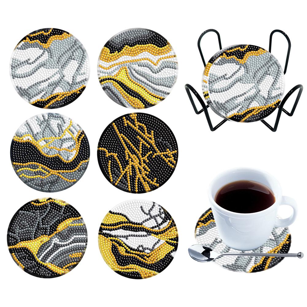 6 шт. Алмазная мозаика Подставки Свежая зелень Алмазная живопись Наборы подставок Мандала Деревянные для взрослых Детей Начинающих Подарочные принадлежности