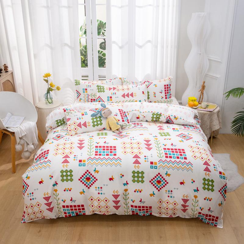 Simple Nordic Bedding Four-piece Set, Bed Sheet, Dormitory Quilt Set Three-piece Set