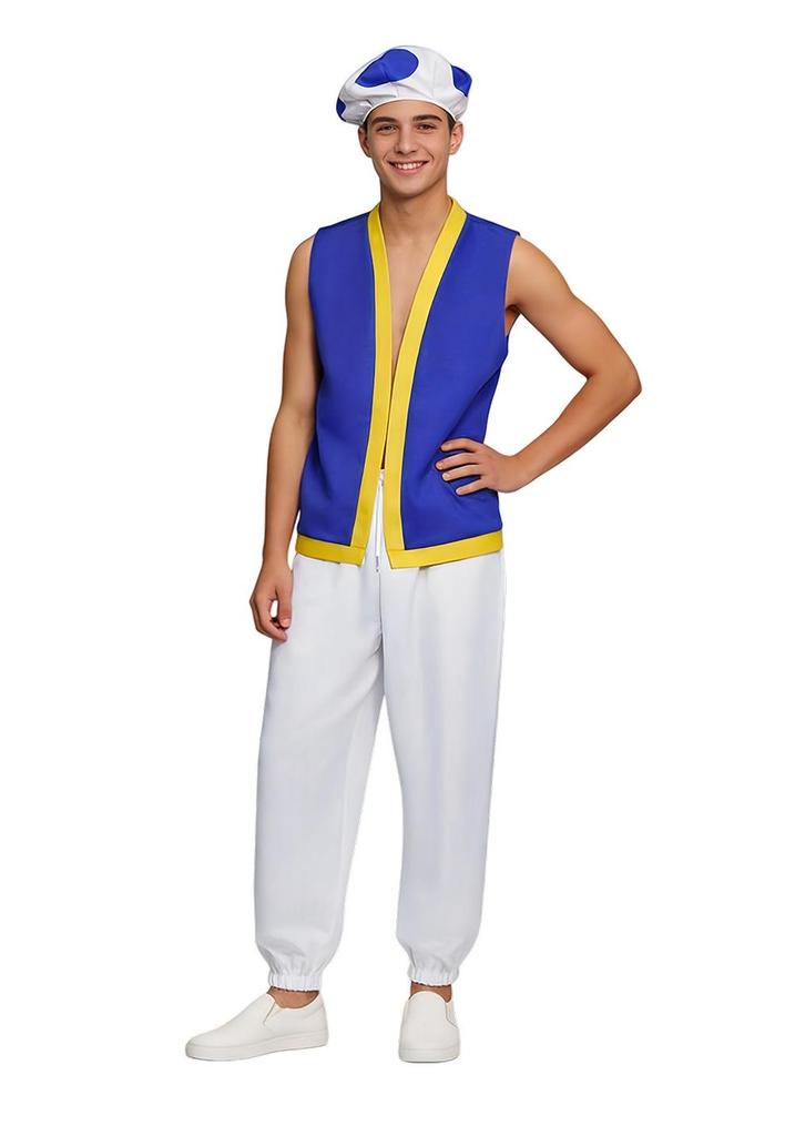 5 Nintendo Halloween Mushroom People Costume - Kinopio Super Mario Cosplay Outfit