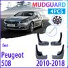 4 PCS Car Mud Flaps  for Peugeot 508 2010~2018 2011 2012 2013 2014 2015 Mudguard Splash Guards Fender Mudflaps Auto