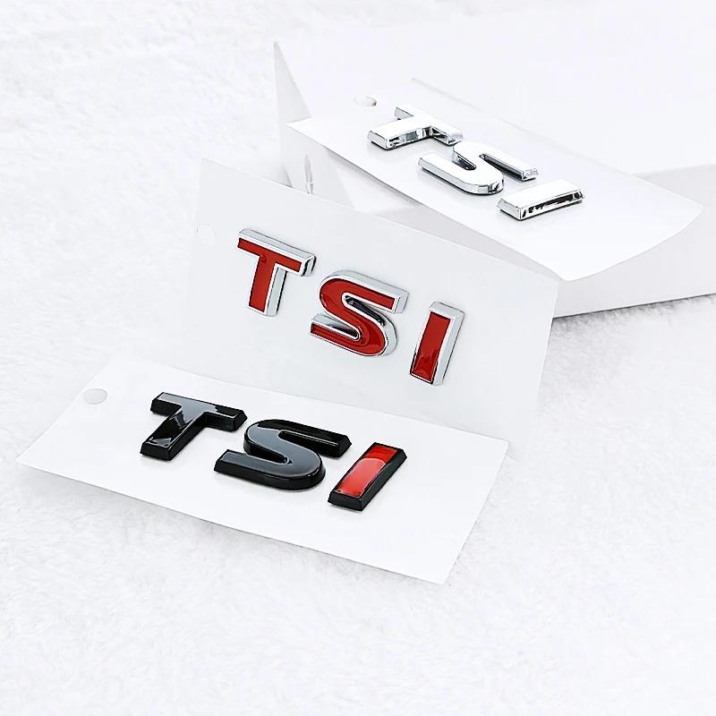 3D ABS Chrome Black Logo TSI Emblem Letters Car Trunk Badge For VW TSI Sticker Accessories SO1