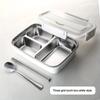 Leak-Proof Stainless Steel Lunch Box with 3 Compartments - Durable, Easy-Clean Bento Container for Students & Office Workers