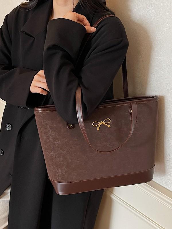 2025 Зимняя женская универсальная сумка-тоут через плечо большой вместимости - Высококлассный, простой дизайн для поездок на работу