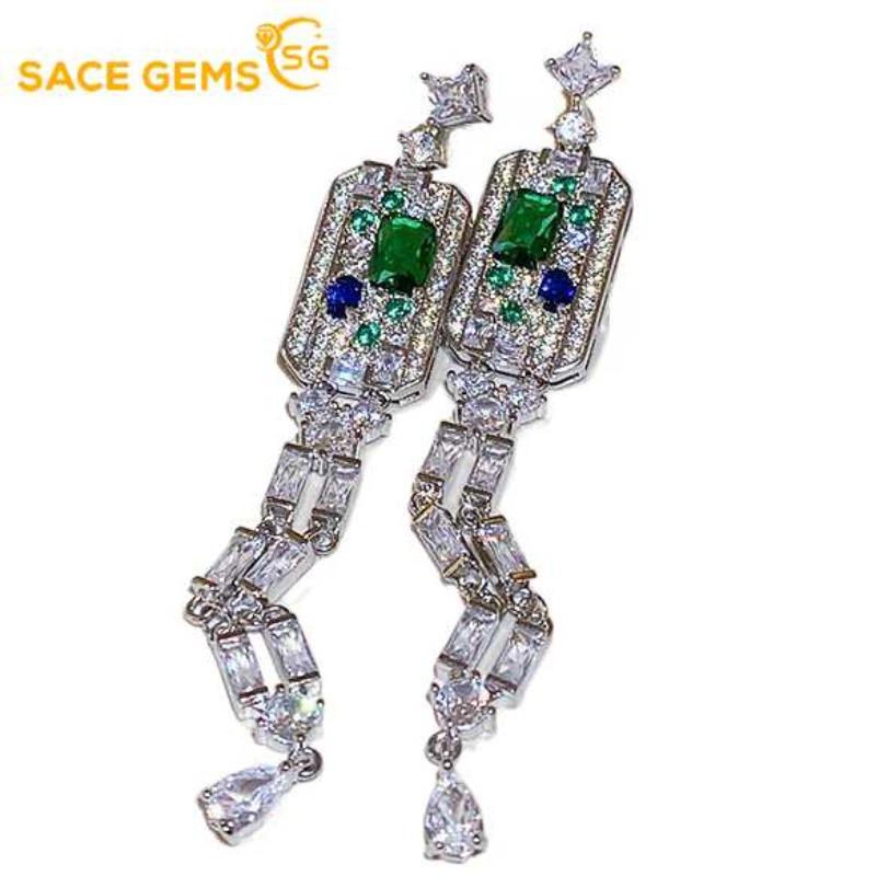 Sace Gems Классические серьги с цирконом из медного сплава для женщин, подарки на свадьбу