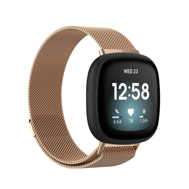 Для Fitbit Versa 4 / 3 Миланский Магнитный Металлический Плетеный Ремешок для Часов, Большой Размер
