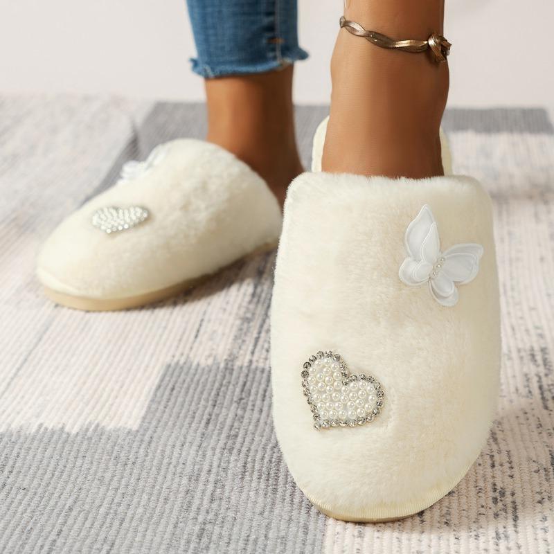 Fashion 2025 NEW Ladies Slippers Open Toe Indoor Outdoor Winter Fashion Butterfly Knot  Comfortable Slip-On Shoes for Women