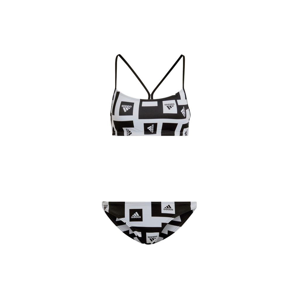 Adidas Logo Graphic Bikini Color Block Design Casual Sports Tankini Women Swimwear White Black H62031