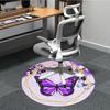 1pc Butterfly, Purple Office Round Rug, Non-slip, Soft and Durable Office Rug for Interior Decoration, Perfect for Office,Decoration yy260204064
