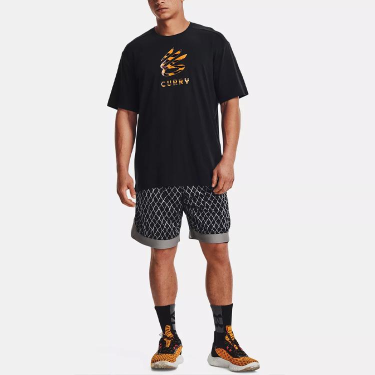 Under Armour Мужская футболка с коротким рукавом и круглым вырезом Collab «Улица Сезам» с принтом, черные 1366623-001