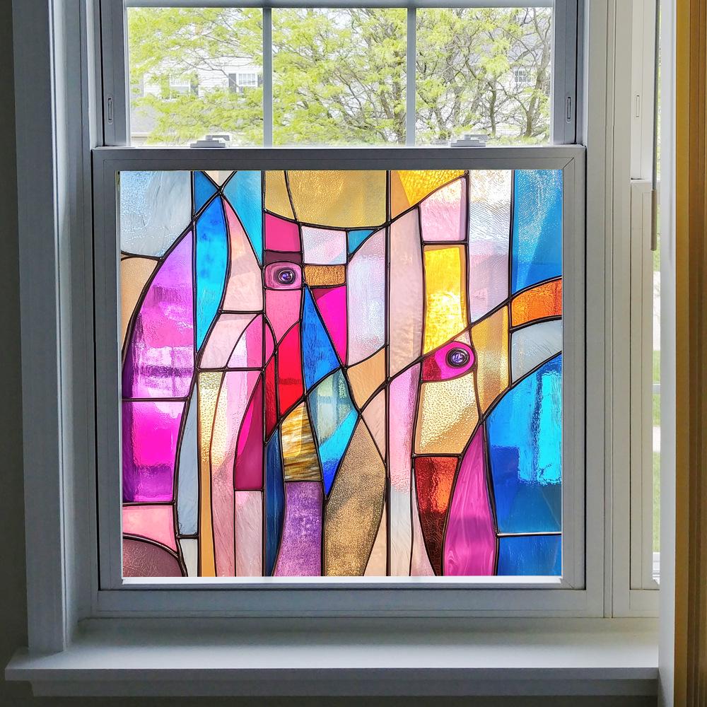 BL301-330 Цветная ПВХ Статическая Пленка для Окон - Без Клея Домашнее Украшение