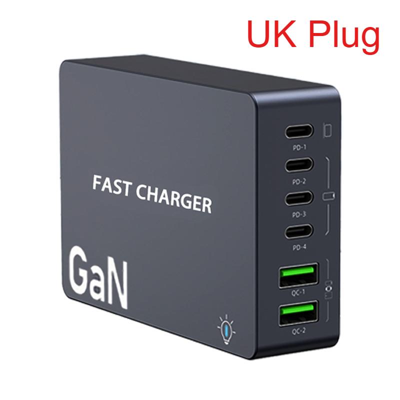 Настольное зарядное устройство GaN 220 Вт 6 портов PD 100 Вт USB Type C QC 3.0 Станция быстрой зарядки для IPhone 16 Pro Планшета Macbook Samsung Ноутбука