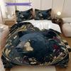 Black Bear Pattern Bedding Quilt Set Quilt Cover Pillowcase Home Decoration Birthday Gift (1 * duvet cover + 2 * pillowcase, without core)