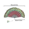 1PC Folding Fan Colorful Peacock Feather Home Decoration Embroidery Sequin High Quality Dance Hand Fans