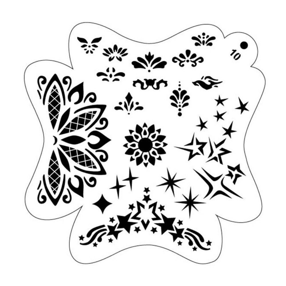2Pcs Reusable DIY Makeup Stamps Stencils for Body Painting Temporary Tattoos Paint Template Face Art
