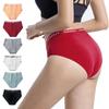 Women's Cotton Mid-waist Briefs Breathable High Elastic Comfortable Underwear