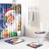 Christmas Shower Curtain Floor Mat Combination Four-Piece Set Bathroom Toilet Carpet Shower Room Mat Foot Mat