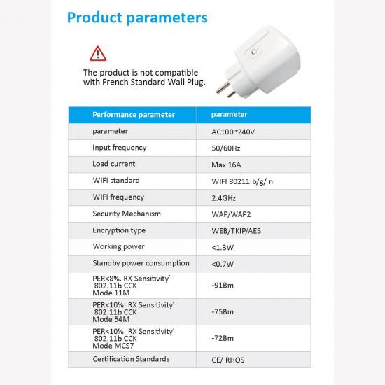 16A 20A умная розетка ЕС Wi-Fi умные розетки функция мониторинга времени голосовое управление работает с приложением Tuya Alexa Google Home