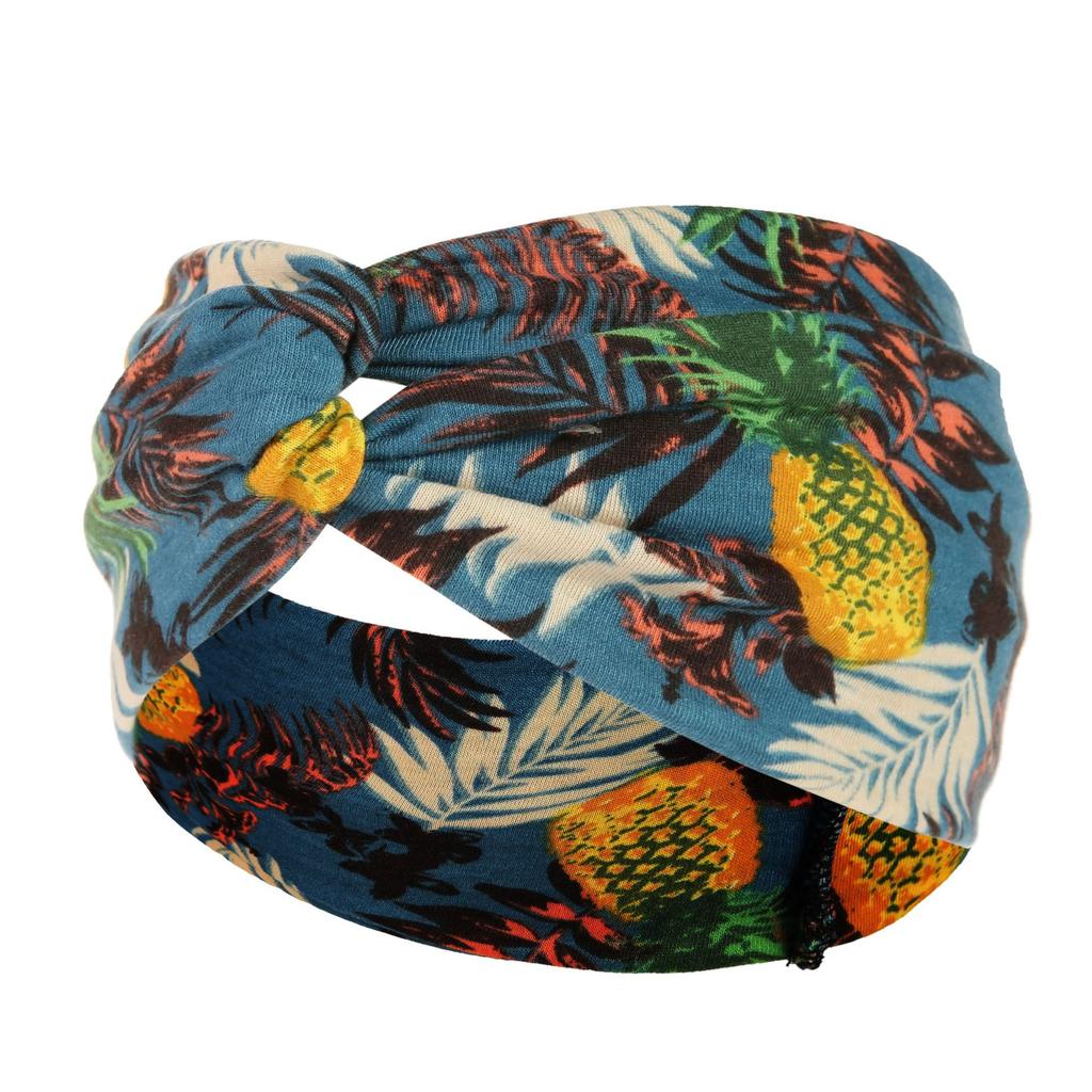 DX~~~ New Wide Brimmed Crossover Headband Lady's Bohemian Print Knitted Headband Sweat-wicking Bandana Sports Yoga Headband