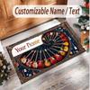 Music Guitar Theme Soft Crystal Velvet Rug Custom Name & Text Print Non Slip Floor Rug for Bedroom Living Room