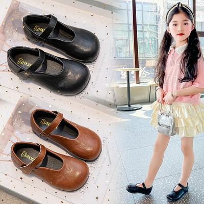 Новые туфли в корейском стиле для девочек, на все случаи жизни, с круглым носком, на мягкой подошве, из кожи, для весны и осени
