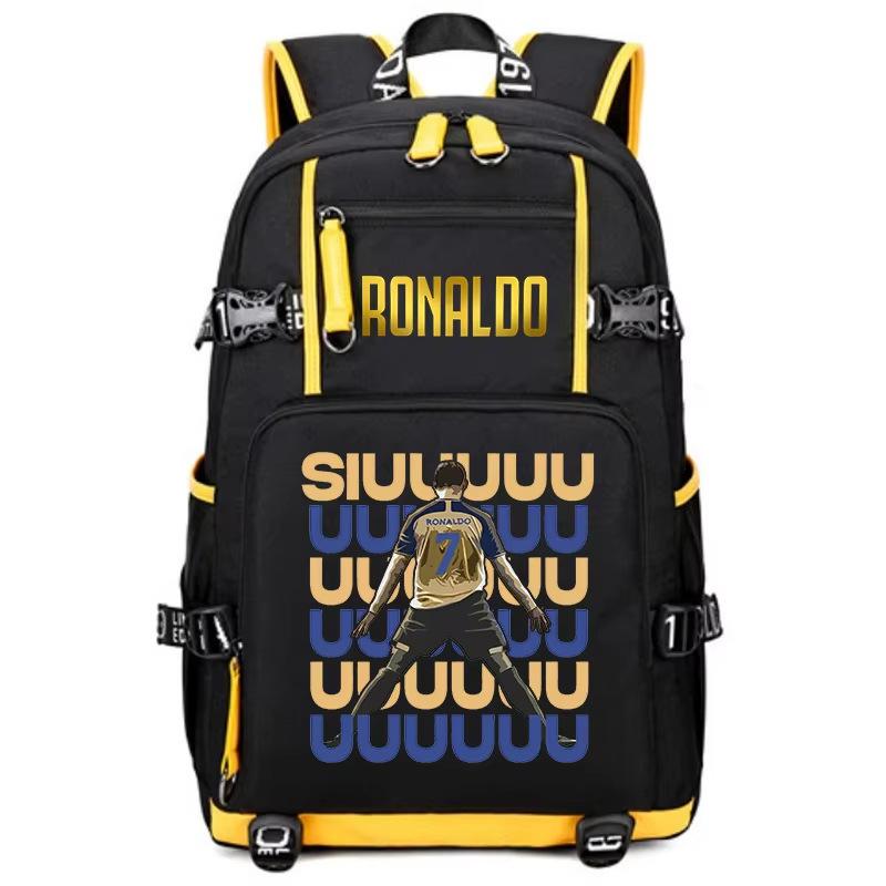 Football Star Peripheral Personality Print Youth Backpack Large Capacity Student Bag