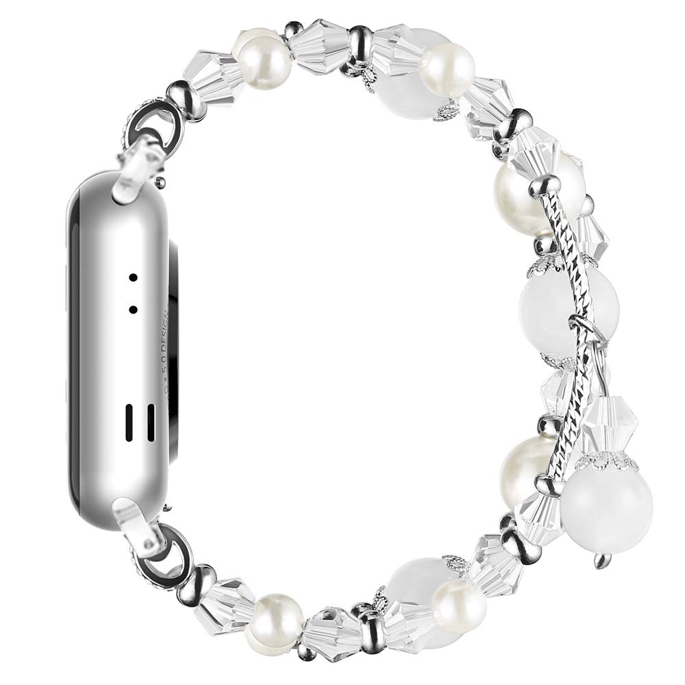 Ремешок-браслет со звеньями для Apple Watch Series 8 Ultra, 49 мм, 6, 5, 4 SE, 3 ремешка, 38 мм, 42 мм, эластичный ремешок для Iwatch, 44 мм, 40 мм, 41 мм, 45 мм, женские браслеты с агатовым жемчугом