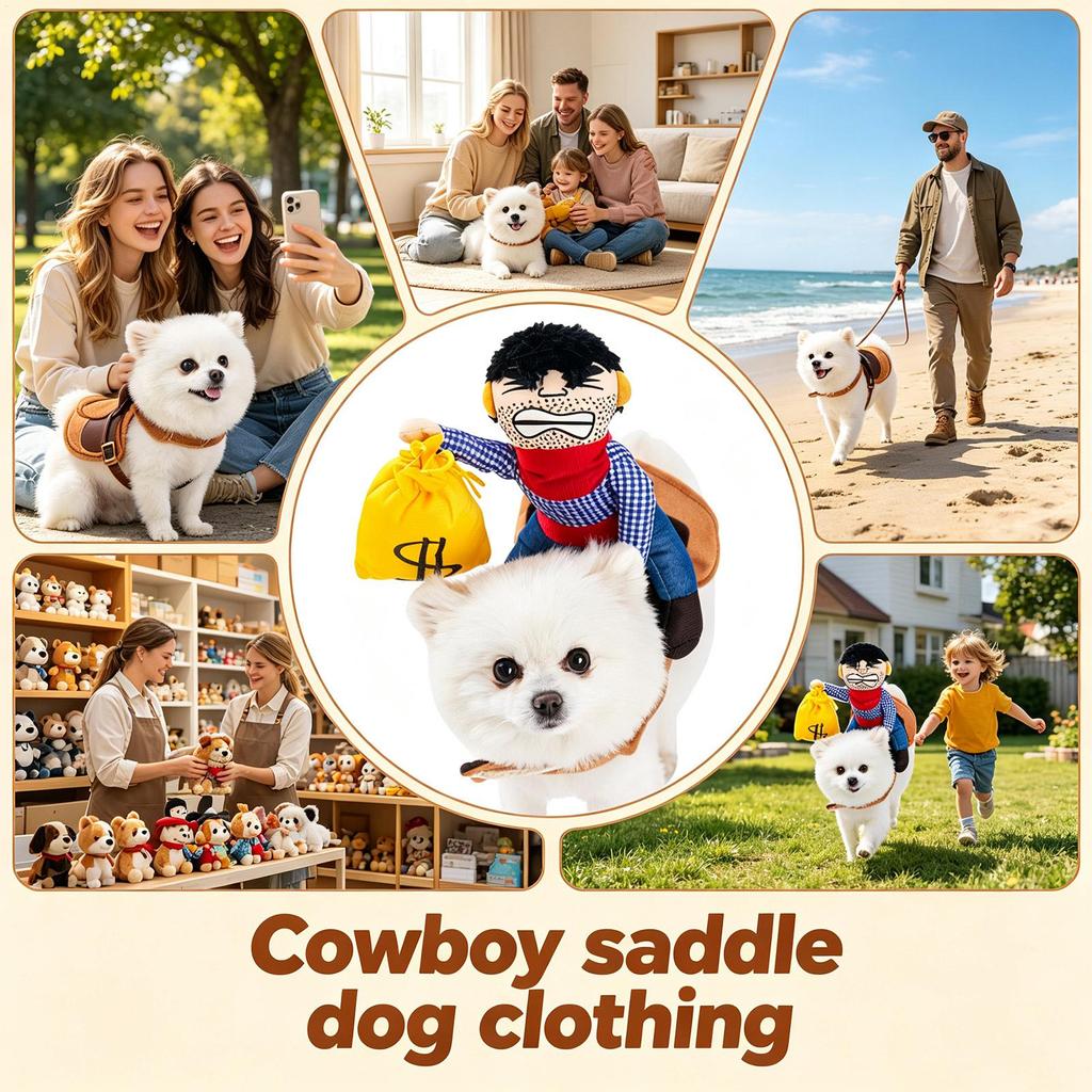 Cowboy Costume For Dogs Breathable Soft Realistic Dress Up Cowboy Cosplay Dog Costume For Small Medium Breeds Photography Party