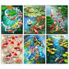 Diy 5d Diamond Painting Kit Koi Fish Lotus Lake Picture Handmade Mosaic Art Picture Home Decor