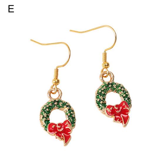 1 пара висячих серег Рождественская елка Снеговик капает масло Серьги Санта-Клауса ювелирный аксессуар